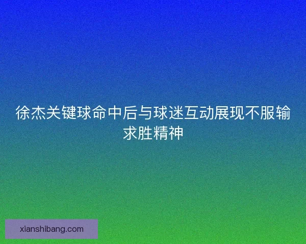 徐杰关键球命中后与球迷互动展现不服输求胜精神