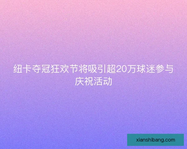 纽卡夺冠狂欢节将吸引超20万球迷参与庆祝活动