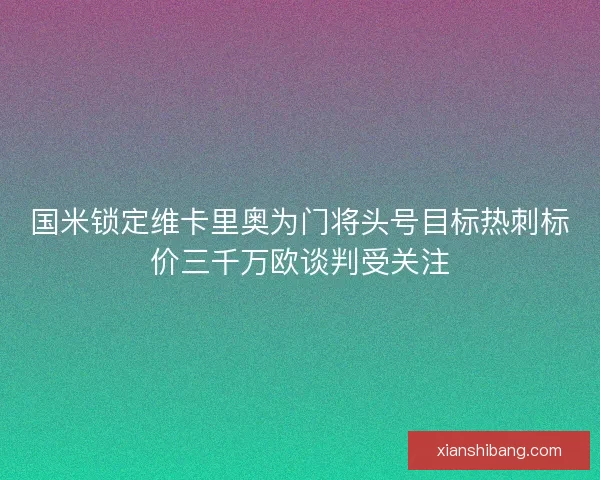 国米锁定维卡里奥为门将头号目标热刺标价三千万欧谈判受关注